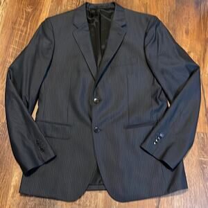Theory Grey Pinstriped Wool and Silk Blend Sport Coat Blazer Men's Size 42R